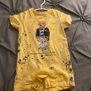 Yellow polo onesie
